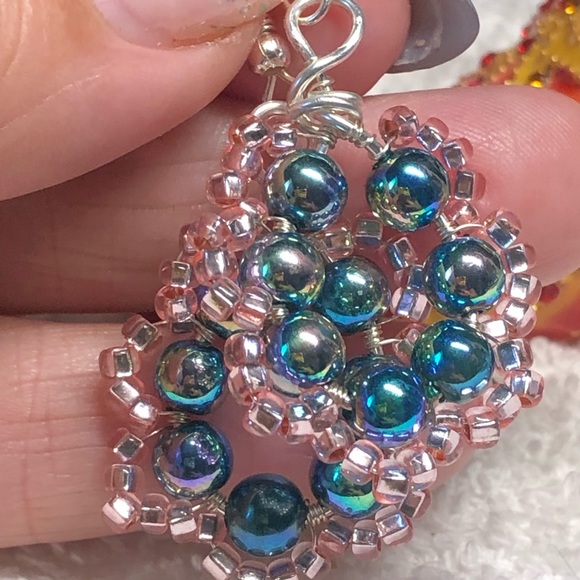 🤩🌈beautiful hoop earrings blue/pink silver/rhinestone-shiny Swarovski - Picture 6 of 9